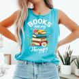 Reading Books Are My Therapy Comfort Colors Tank Top Light Green Reading Books Are My Therapy Comfort Colors Tank Top Light Green