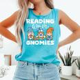 Reading With My Gnomies Gnomes Books Lover Bookworm Comfort Colors Tank Top Light Green