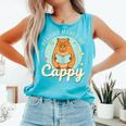 Reading Makes Me Cappy Bookworm Capybara Book Reading Comfort Colors Tank Top Light Green
