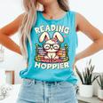 Reading Makes You Hoppier Bunny Book Fans Toddler Kid Comfort Colors Tank Top Light Green Reading Makes You Hoppier Bunny Book Fans Toddler Kid Comfort Colors Tank Top Light Green