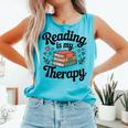 Reading Is My Therapy Book Lover Bookworm Comfort Colors Tank Top Light Green Reading Is My Therapy Book Lover Bookworm Comfort Colors Tank Top Light Green