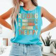 Reading Is My Therapy Book Lover Comfort Colors Tank Top Light Green