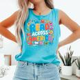 Reads Across Tee America Books Reader Reading Teacher Comfort Colors Tank Top Light Green
