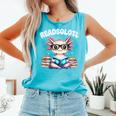 Readsolotl Pink Kawaii Axolotl Read Book Lover Reading Comfort Colors Tank Top Light Green