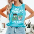 Real Zombies Read Books Zombie Comfort Colors Tank Top Light Green