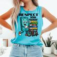 Respect Elders Cellphone Pushing Books In a Wheelchair Comfort Colors Tank Top Light Green