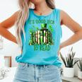 Retro Book Lucky Reading Teacher St Patrick's Day -Adults Small Cotton Blend Polyester Blend Short Sleeve Comfort Colors Tank Top Light Green