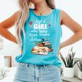 Retro Just A Girl Who Love Dogs Books And Coffee Bookworm Comfort Colors Tank Top Light Green