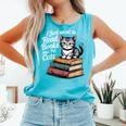 Retro I Just Want To Read Books And Pet Cats Cat For Men Women Kids Comfort Colors Tank Top Light Green