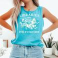 Retro Libraries Are For Everyone Racoon Reading Book Lover Comfort Colors Tank Top Light Green