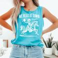 Retro We Read At Dawn Cowgirl Western Librarian Book Lover Comfort Colors Tank Top Light Green
