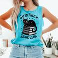 Salem Witch Book Club Bookish Halloween Cat Women Comfort Colors Tank Top Light Green