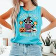 Salem Witch Book Club Bookish Halloween Raccoon Witchcraft Comfort Colors Tank Top Light Green