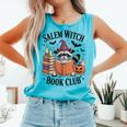Salem WItch Book Club Halloween Raccoon Witch Reading Book Comfort Colors Tank Top Light Green Salem WItch Book Club Halloween Raccoon Witch Reading Book Comfort Colors Tank Top Light Green