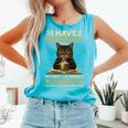 i Have Selective Hearing Cat Coffee Books Retro Comfort Colors Tank Top Light Green