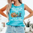 Sewing Reading Books Drinking Tea Sew Sewist Comfort Colors Tank Top Light Green