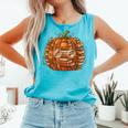 Smart Book Pumpkin Retro Fall Teacher Reading Halloween Comfort Colors Tank Top Light Green