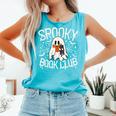 Spooky Book Club Cute Ghost Reading Book Halloween Costume Comfort Colors Tank Top Light Green