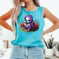 Spooky Grim Reaper Reading A Book Cute Creepy Halloween Comfort Colors Tank Top Light Green Spooky Grim Reaper Reading A Book Cute Creepy Halloween Comfort Colors Tank Top Light Green