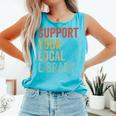 Support Your Local Library Books Bookaholic Teacher Bookworm Comfort Colors Tank Top Light Green