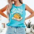 Taco Books Mexican Reading Teacher Book Lovers Bookish Comfort Colors Tank Top Light Green Taco Books Mexican Reading Teacher Book Lovers Bookish Comfort Colors Tank Top Light Green