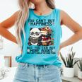 Teacher Bookworm Book Lover Panda Reading Book Librarian Tee Comfort Colors Tank Top Light Green