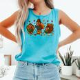 Teacher Fall Thanksgiving Turkey Reading Books Lovers Comfort Colors Tank Top Light Green
