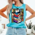 Teacher Librarian Kawaii Penguin Book Lover Penguin Comfort Colors Tank Top Light Green