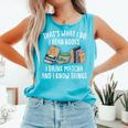 That's What I Do I Read Books I Drink Matcha I Know Things Comfort Colors Tank Top Light Green