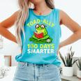 Toad-Ally 100 Days Smarter Frog Reading Book 100 School Day Comfort Colors Tank Top Light Green