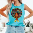 History Month Afro Women Book Lover Librarian Teacher Comfort Colors Tank Top Light Green