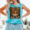 History Month Black Afro Girl Women Book Lovers Flower Comfort Colors Tank Top Light Green