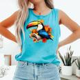 Toucan Reading Book Comfort Colors Tank Top Light Green