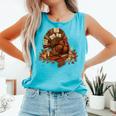 Turkey Reading Books Fall Season Thanksgiving Teacher Book Comfort Colors Tank Top Light Green