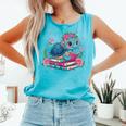Turtle Bookworm Reading Book Bookworm Book Nerd Cute Graphic Comfort Colors Tank Top Light Green