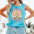 Unearth a Story 2026 Summer Reading Program Flowers Book Premium Tri-Blend Comfort Colors Tank Top Light Green