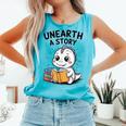 Unearth a Story Cute Dinosaur Summer Reading 2026 Dino Book Comfort Colors Tank Top Light Green Unearth a Story Cute Dinosaur Summer Reading 2026 Dino Book Comfort Colors Tank Top Light Green
