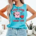 Valentines Day Book Read Your Heart Out Women Men Kids Comfort Colors Tank Top Light Green