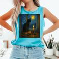 Van Gogh Starry Night Art Cat And Book Lovers Comfort Colors Tank Top Light Green Van Gogh Starry Night Art Cat And Book Lovers Comfort Colors Tank Top Light Green