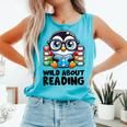 Wild About Reading Book Lover Penguin Comfort Colors Tank Top Light Green