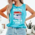 Winter Reading Book Bookworm Winter Comfort Colors Tank Top Light Green