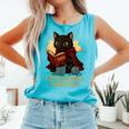 Wizard Cat Reading a Book While Crocheting Comfort Colors Tank Top Light Green Wizard Cat Reading a Book While Crocheting Comfort Colors Tank Top Light Green