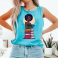 Woman And Books Stack Afro Girl Reading Lover Comfort Colors Tank Top Light Green Woman And Books Stack Afro Girl Reading Lover Comfort Colors Tank Top Light Green