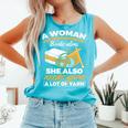 Woman Survives On Books Yarn Knitting Crochet Premium Tri-Blend Comfort Colors Tank Top Light Green