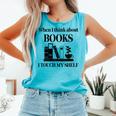Women's When I Think About Books I Touch My Shelf Book Lover Bookish Comfort Colors Tank Top Light Green Women's When I Think About Books I Touch My Shelf Book Lover Bookish Comfort Colors Tank Top Light Green