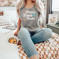 Peace Love Books Read Book Reading Librarian Across America Comfort Colors Tank Top Butter