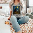 Van Gogh Starry Night Art Cat And Book Lovers Premium Tri-Blend Comfort Colors Tank Top Butter