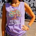 100th Day Of School Books Tree Reading Comfort Colors Tank Top Lagoon