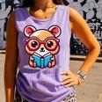 Adorable Book Lover Quokka With Reading Glasses Cute Comfort Colors Tank Top Lagoon