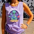 Alien Reader Reading Teacher Librarian Book Lover Comfort Colors Tank Top Lagoon